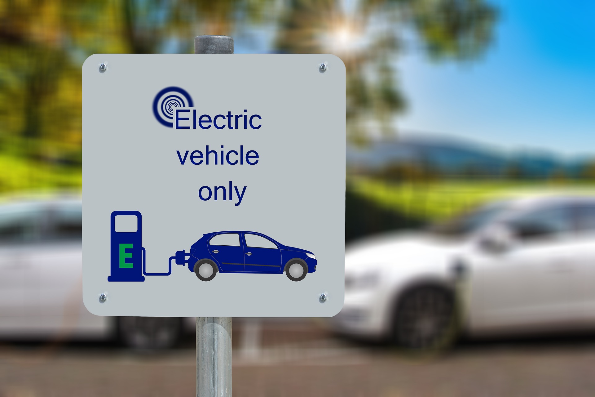 EV charging space sign