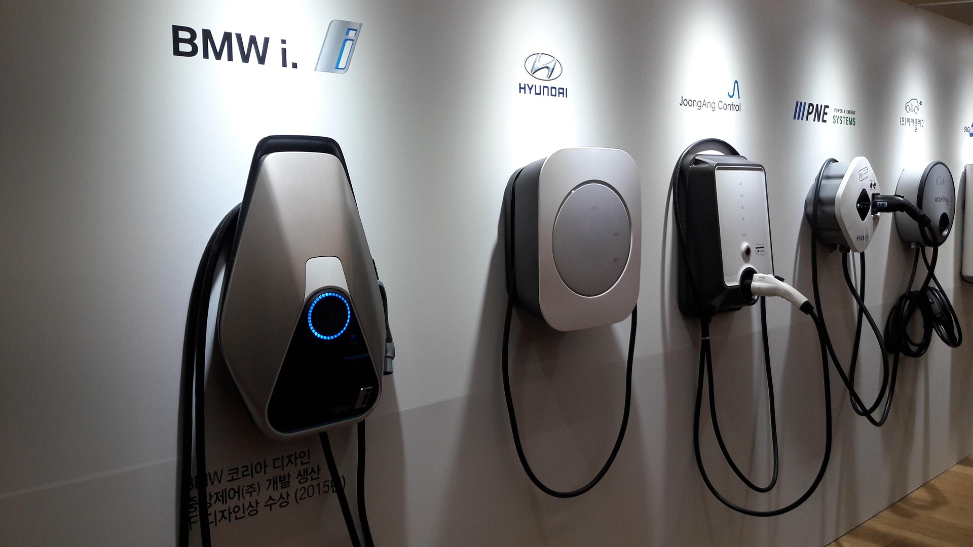 A variety of EV chargers for businesses.