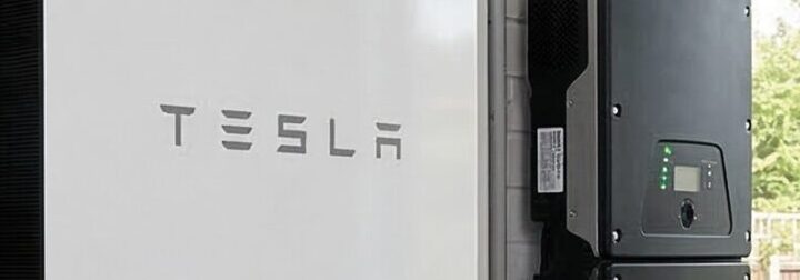 A tesla solar battery storage unit in a home.