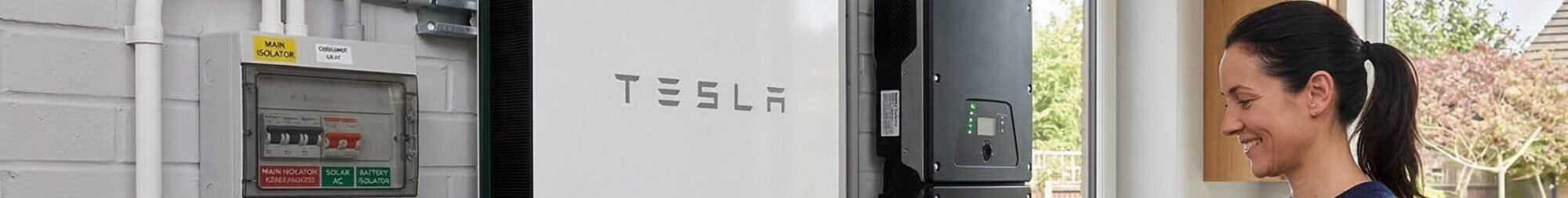A tesla solar battery storage unit in a home.