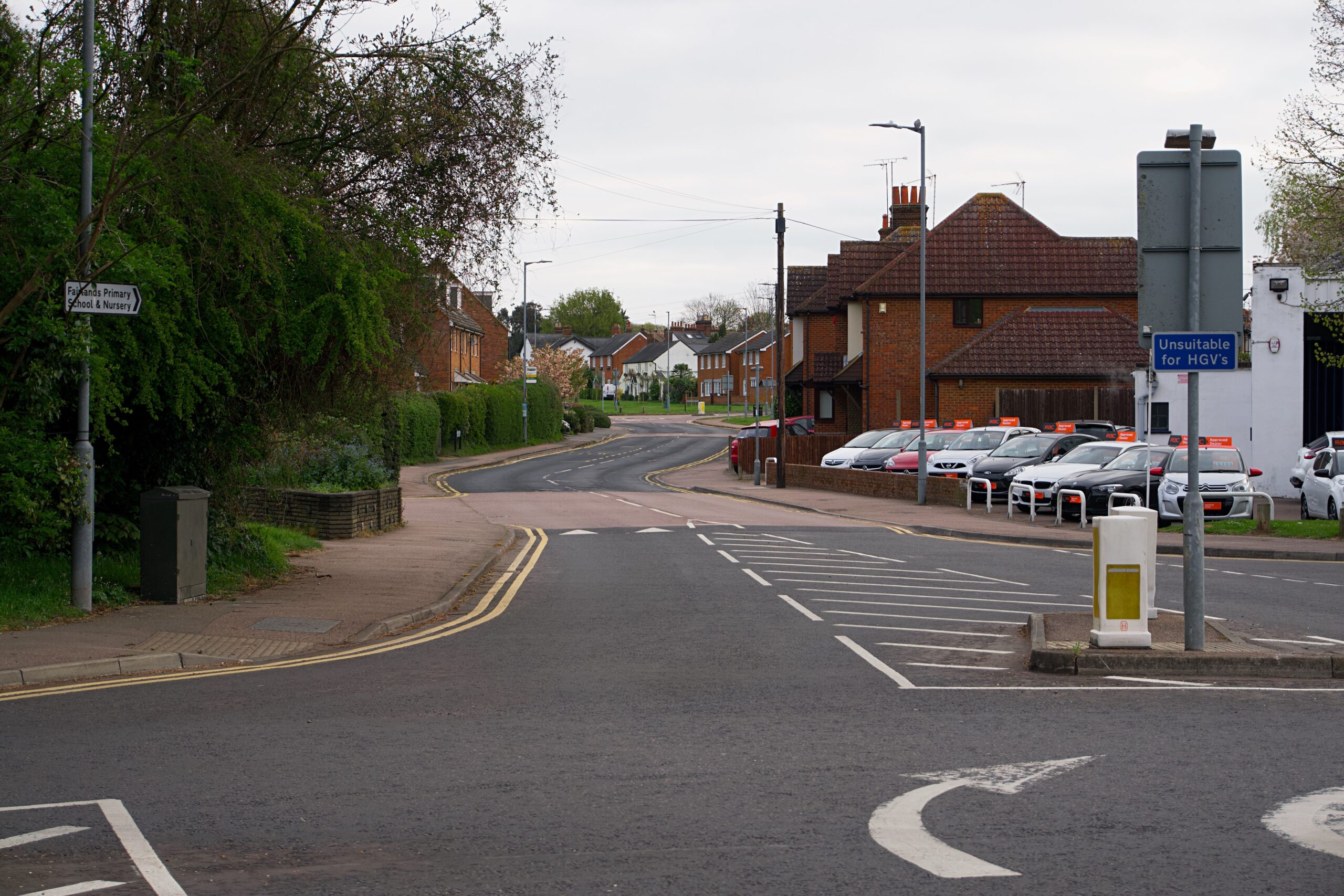 Serene suburban street in Harpenden, Hertfordshire.