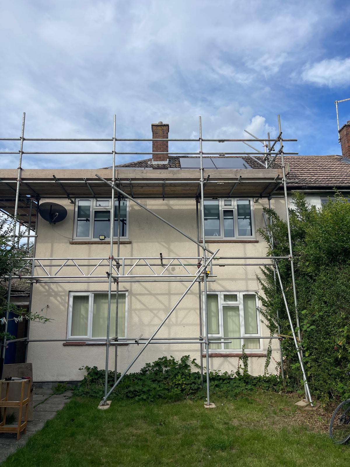 Solar Panels going up on a HMO in Corby, Northants.
