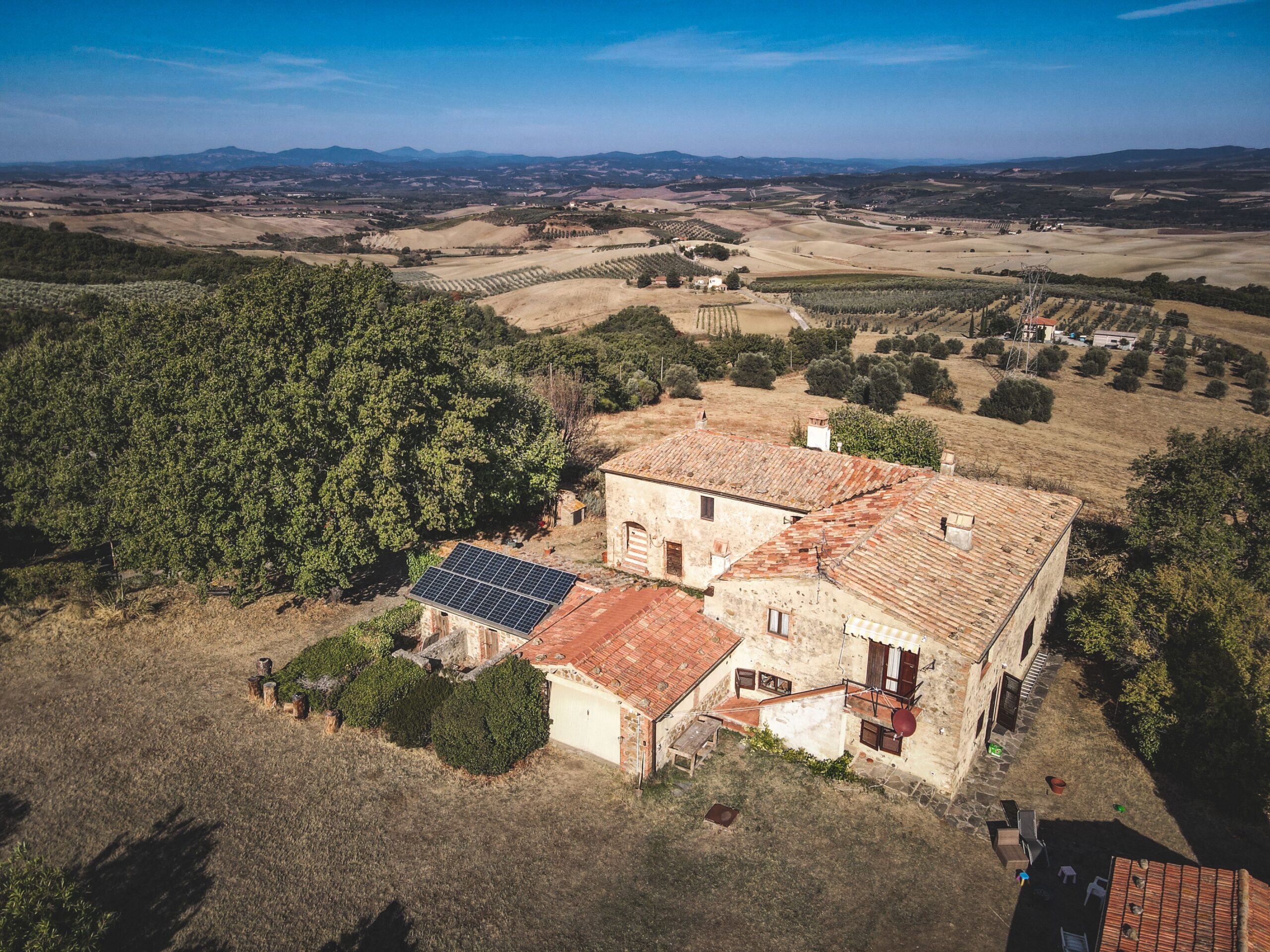 Solar panels on an extension roof.