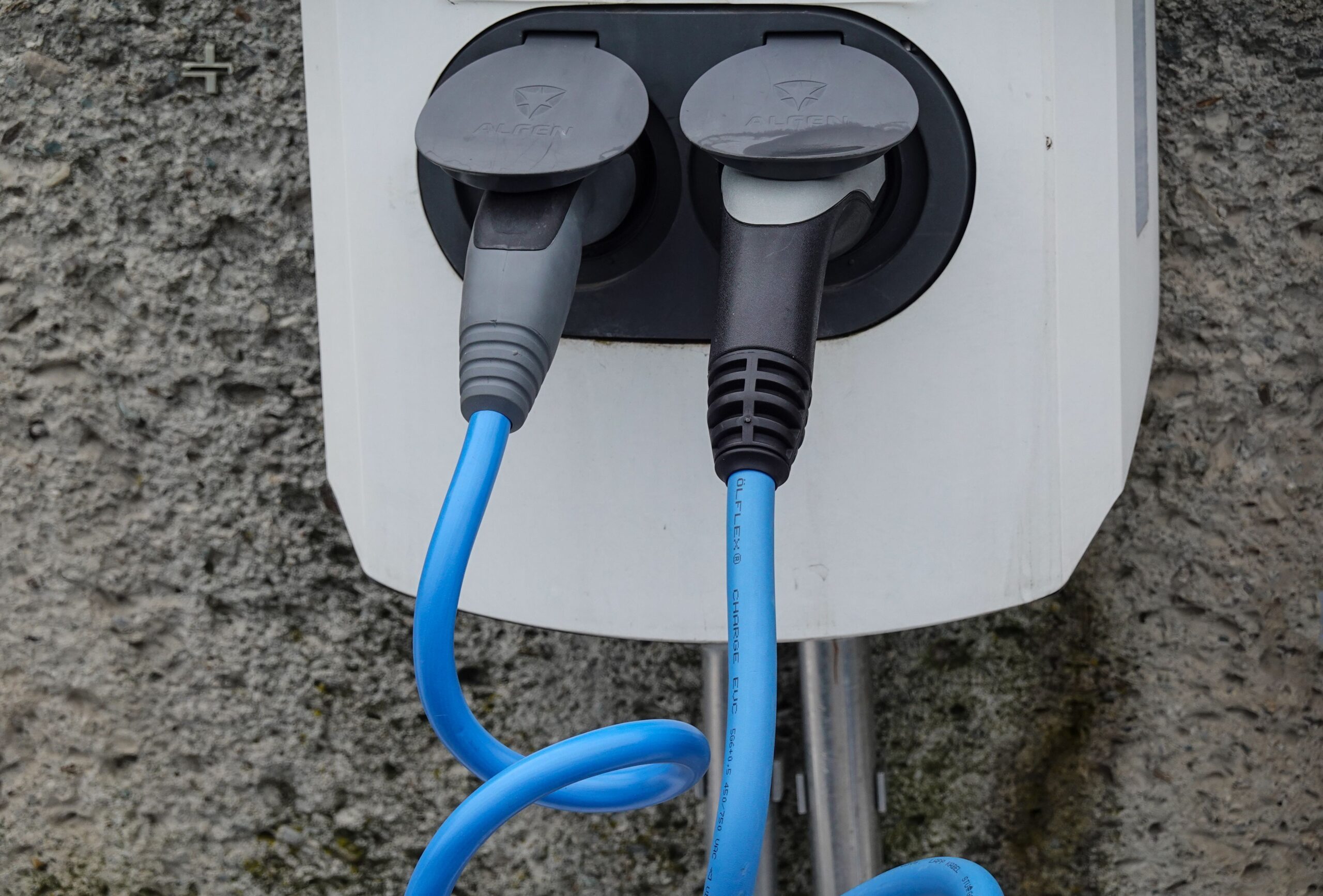 A close up shot of an ev charger.