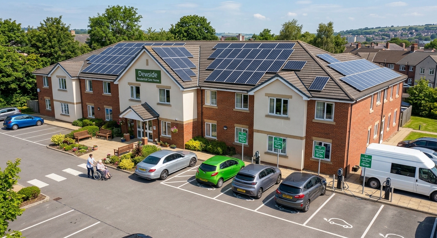 Solar Panels on the roof of a carehome.